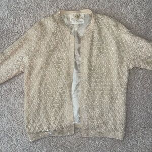 House of gold beaded cardigan